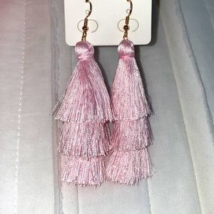 Pink Fringe Earrings